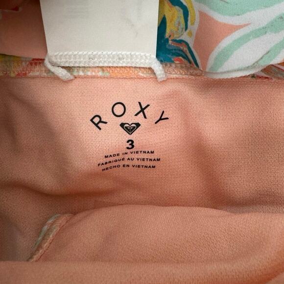 NWT ROXY Friendly Story Tropical Palm Print Flutter Two-piece Swim Set 3 Toddler - Picture 4 of 11